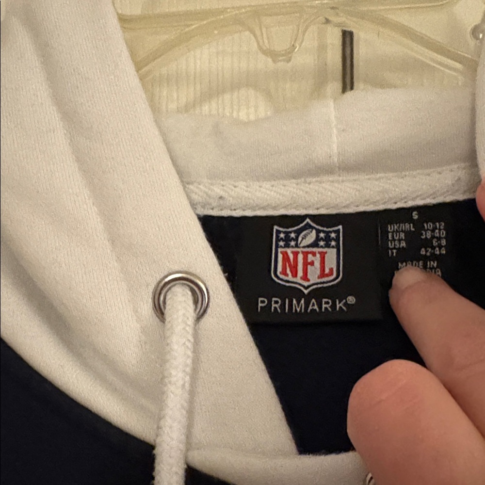 NY Football Giants Navy and White Hoodie - Picture 3 of 3